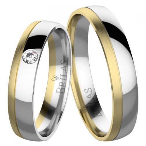Julie Colour GW - snubní prsteny ze žlutého a bílého zlata