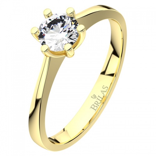 Darina G Briliant (4 mm) - zásnubní prsten ve žlutém zlatě