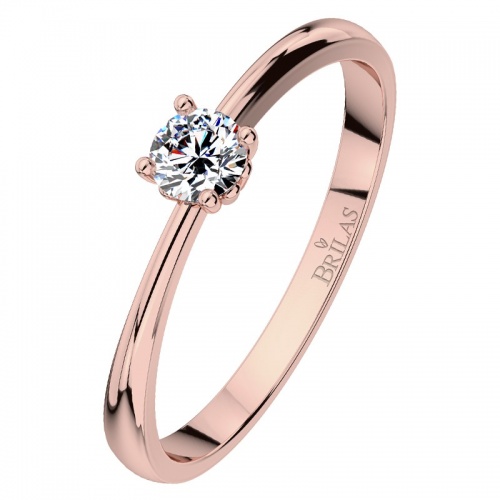 Helia Red I - líbezný zásnubní prsten z růžového zlata
