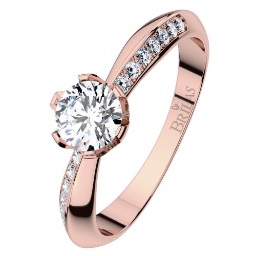 Michaela R Briliant - luxusní zásnubní prsten z růžového zlata