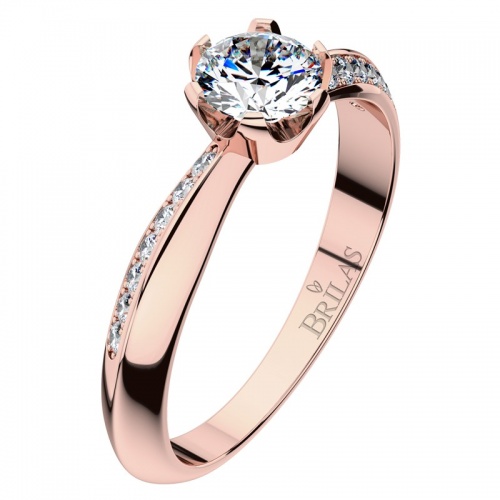 Michaela R Briliant - luxusní zásnubní prsten z růžového zlata