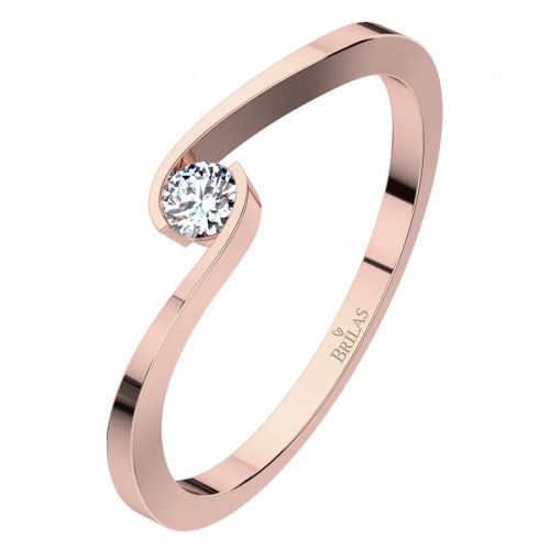 Vitas Red Briliant - elegantní zlatý prsten z růžového zlata