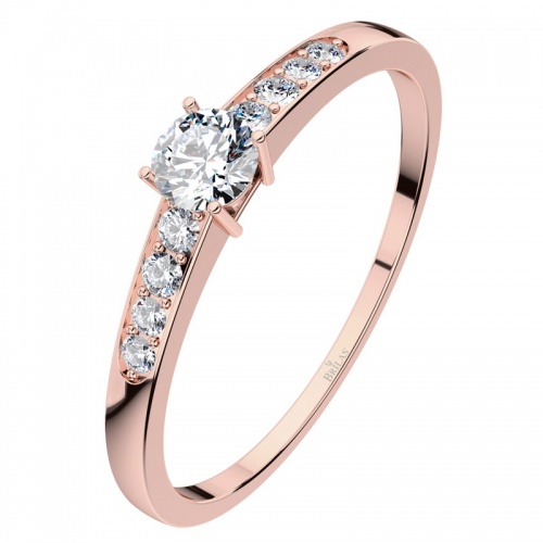 Dafne R Briliant - krásný zásnubní prsten z růžového zlata s brilianty