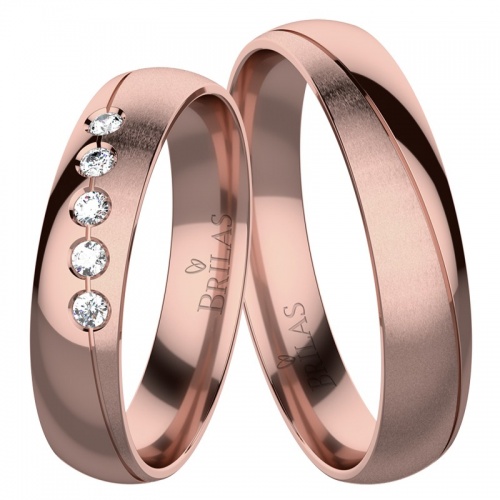 Bizaku Red - snubní prsteny z růžového zlata