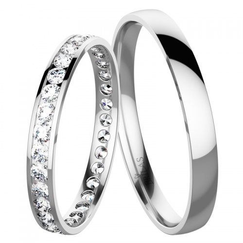 Eliso White - snubní prsten s kamínky