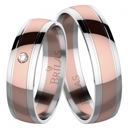 Faris Colour RW - snubní prsteny z bílého a červeného zlata