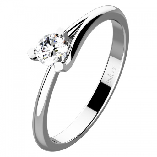 Polina White Briliant - zásnubní prsten z bílého zlata