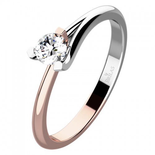 Polina Colour RW  - zásnubní prsten z bílého a růžového zlata