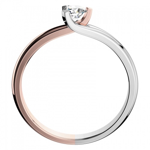 Polina Colour RW  - zásnubní prsten z bílého a růžového zlata