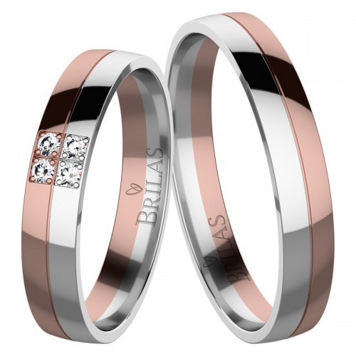 Johanka RW Briliant Expres - snubní prsteny z růžového a bílého zlata