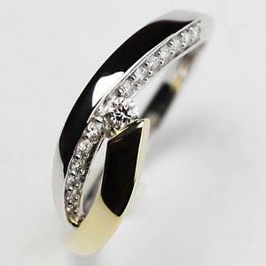 Alisa Colour GW Briliant - zásnubní prsten z bílého a žlutého zlata