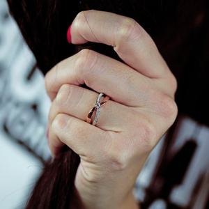 Arman Colour RW Briliant - zásnubní prsten z bílého a růžového zlata