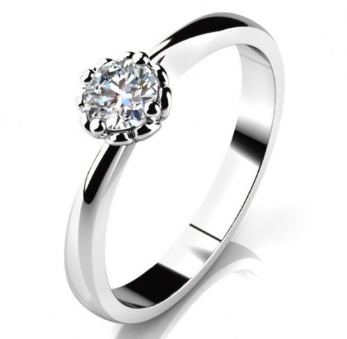 Helios White - nadčasový zásnubní prsten z bílého zlata