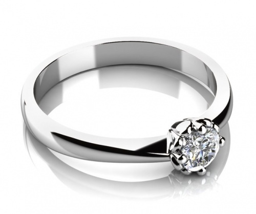 Helios White - nadčasový zásnubní prsten z bílého zlata