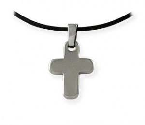 Oválný kříž - ocelový přívěšek