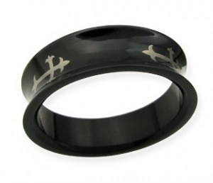 Crusader - černý ocelový prsten