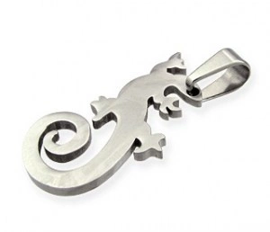 Ještěrka - ocelový přívěsek