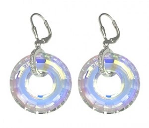 Circle II Swarovski AB - stříbrné náušnice