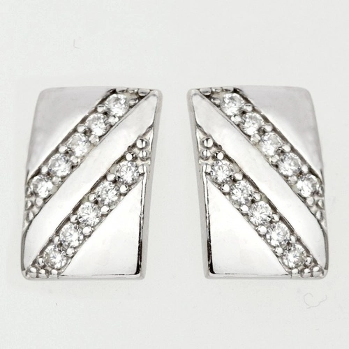 Ido - stříbrné náušnice ve tvaru obdélníku