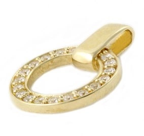 Grida Gold I - zlatý kruhový přívěsek se zirkony