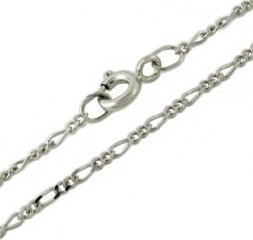 Figaro 2+1 B (15 mm) - řetízek z bílého zlata