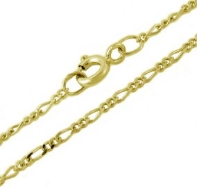 Figaro 2+1 Z (15 mm) - řetízek ze žlutého zlata