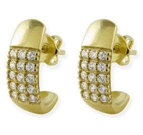 Gatia Aura II - dámské zlaté náušnice se zirkony