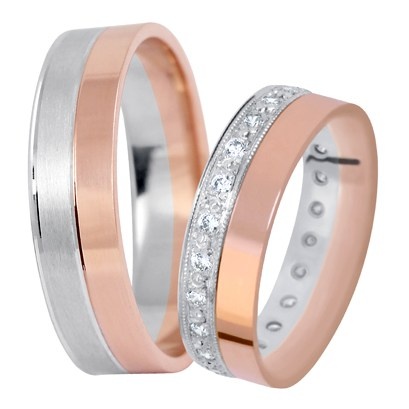 Areta Colour RW - snubní prsteny z kombinovaného zlata