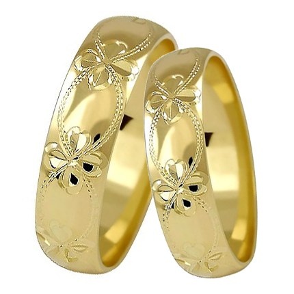 Pellegrino Gold - snubní prsteny se vzorem květů