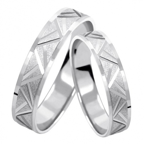 Loris White - prsteny pro novomanžely z bílého zlata