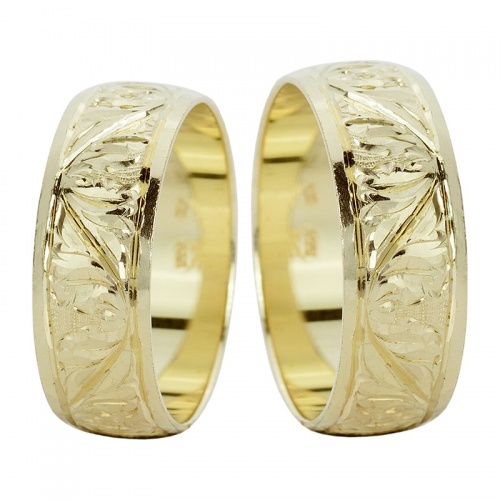 Forest - masivní snubní prsteny ze žlutého zlata