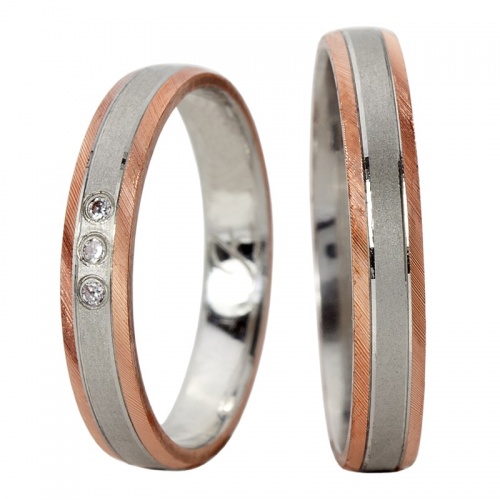 Sid Colour RW - snubní prsteny z kombinovaného zlata