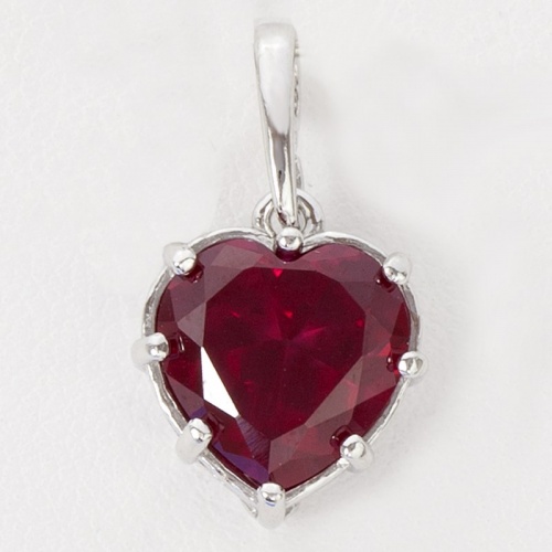 Heart with colorful zircon - stříbrný přívěšek srdce se zirkony