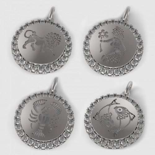 Roundie - stříbrný přívěsek znamení zvěrokruhu