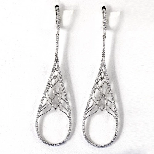 Helena Silver - stříbrné visací naušnice s kameny