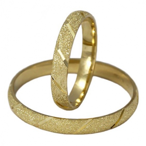 Tress Gold - matované snubní prstýnky ze žlutého zlata