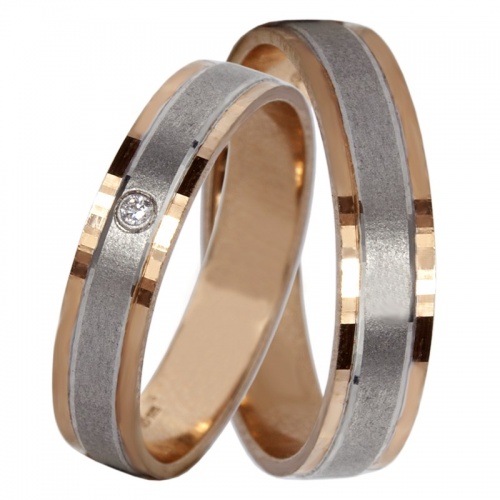 Adonis Colour RW - snubní prsteny z červeného a bílého zlata