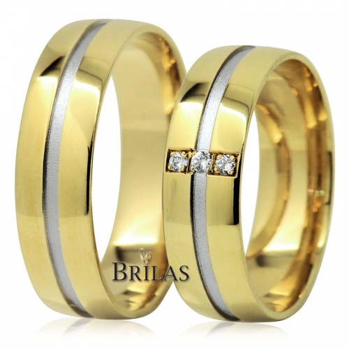 Nestore Colour GW - širší snubní prsteny z kombinovaného zlata