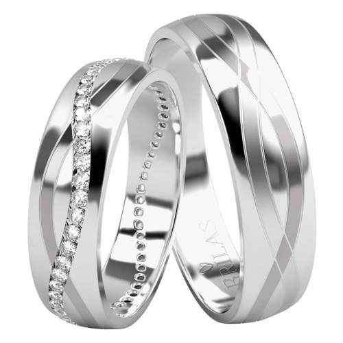 Alia White - snubní prsteny z bílého zlata