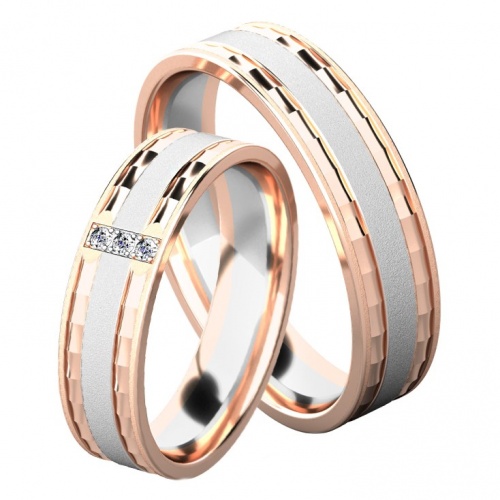 Denise Colour RW - snubní prsteny z kombinovaného zlata