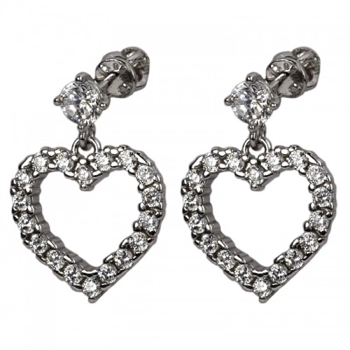 Grace stříbrné srdíčkové náušnice