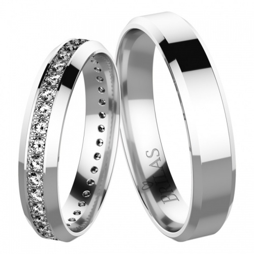 Ottone White krásné snubní prsteny ze zlata bílého