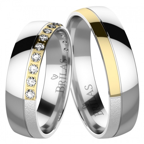 Claudio Colour GW kombinované snubní prsteny