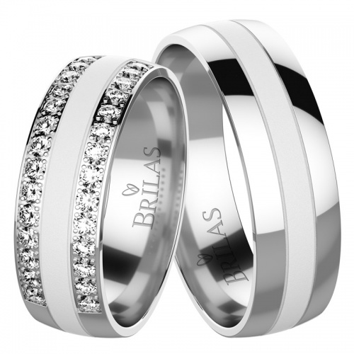 Isidora White elegantní snubní prsteny z bílého zlata