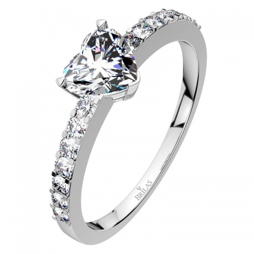 Amite White perfektní zásnubní prsten z bílého zlata
