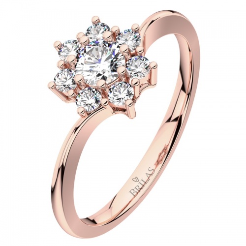Arleta Red honosný zásnubní prsten z růžového zlata