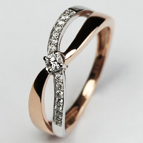 Armani Colour RW Briliant zásnubní prsten z bílého a růžového zlata