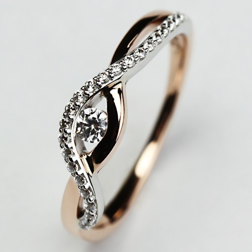Anika Colour RW zásnubní prsten z bílého a růžového zlata
