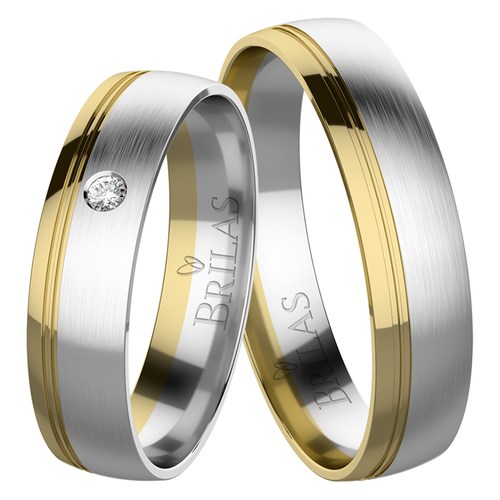 Severina Colour GW snubní prsteny ze žlutého a bílého zlata