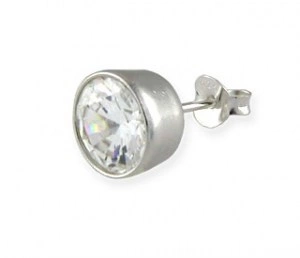 DMX náušnice se zirkonem (7 mm) - 1ks
